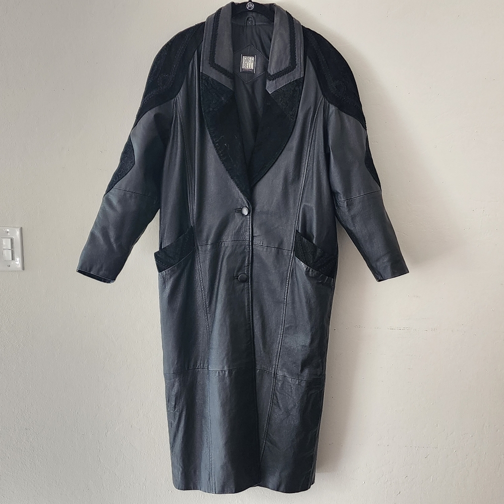 Vintage Greg Bell Leather Full Length Coat